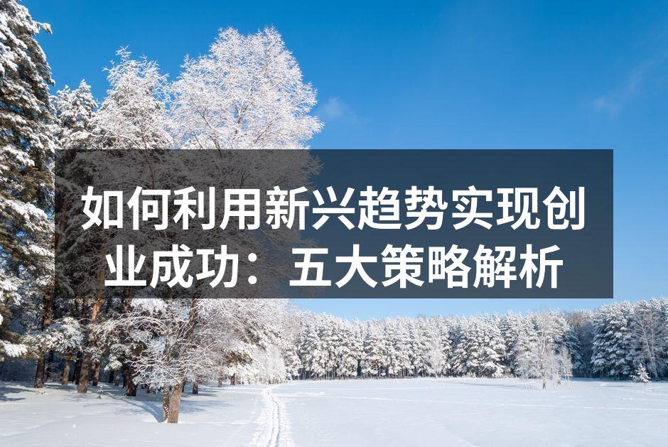 如何利用新兴趋势实现创业成功：五大策略解析