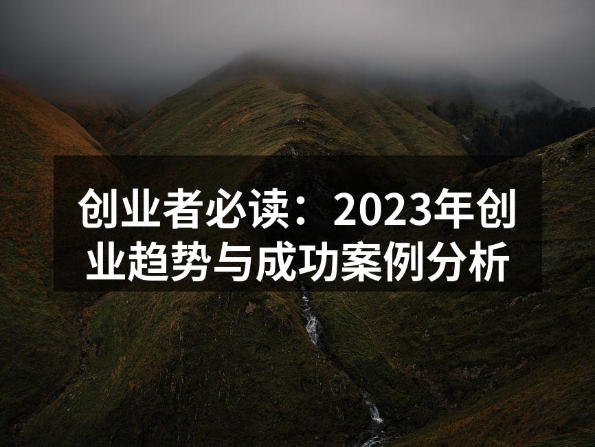 创业者必读：2023年创业趋势与成功案例分析